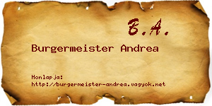 Burgermeister Andrea névjegykártya